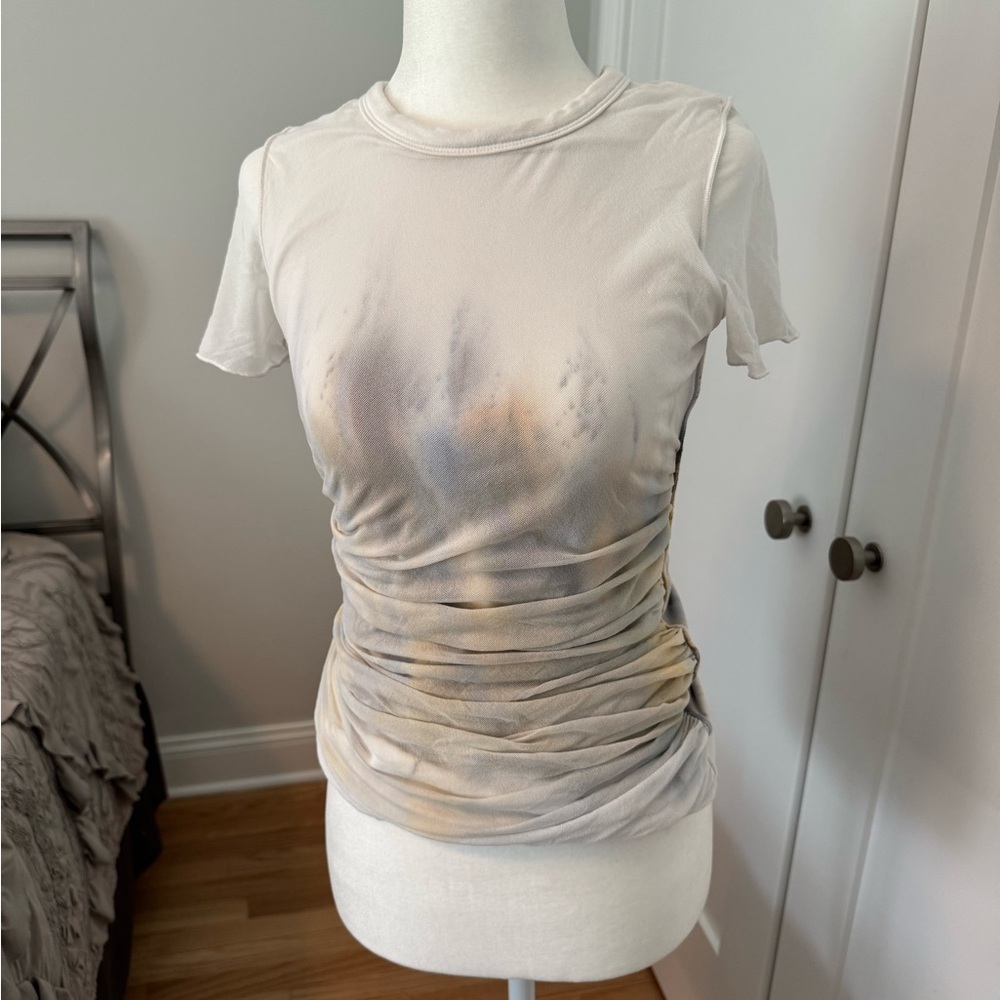 Elegant Cream and Gray Women's Top